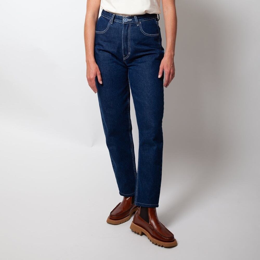 Gravel & Gold Colusa Shasta Dark Wash Relaxed Fit High Rise Tapered Leg Jeans 42